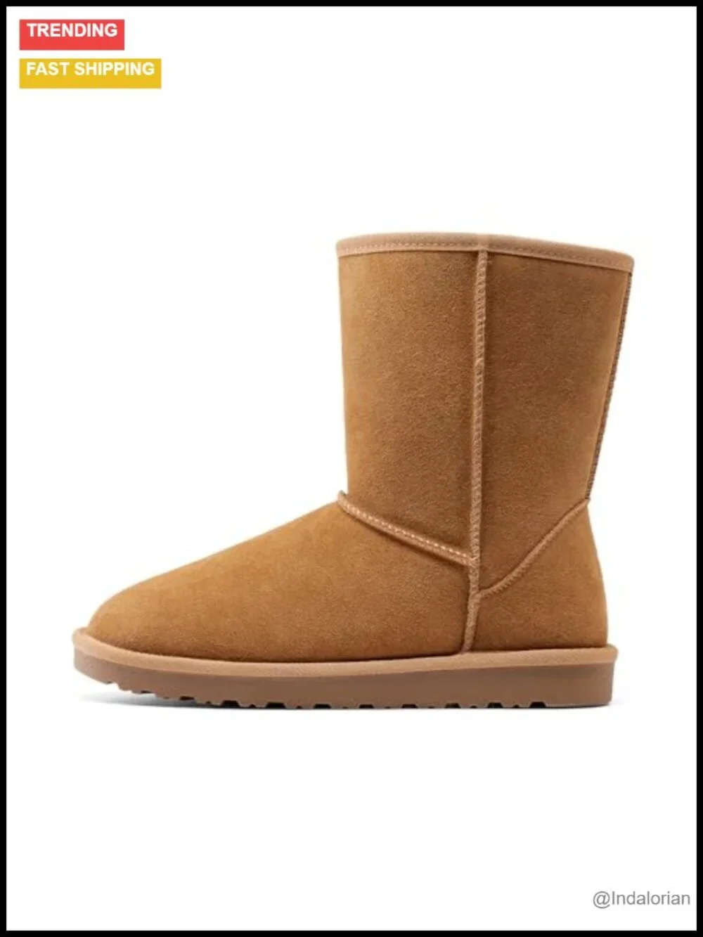 Men's Winter Snow Boots Warm Suede Faux Fur Lining Pull-On Slip-Resistant